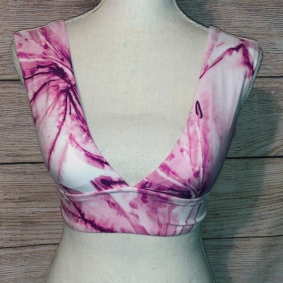 CALIA By Carrie Underwood Wide Strap Tie-dye Pink Long Line Bikini Size XS - Picture 1 of 15